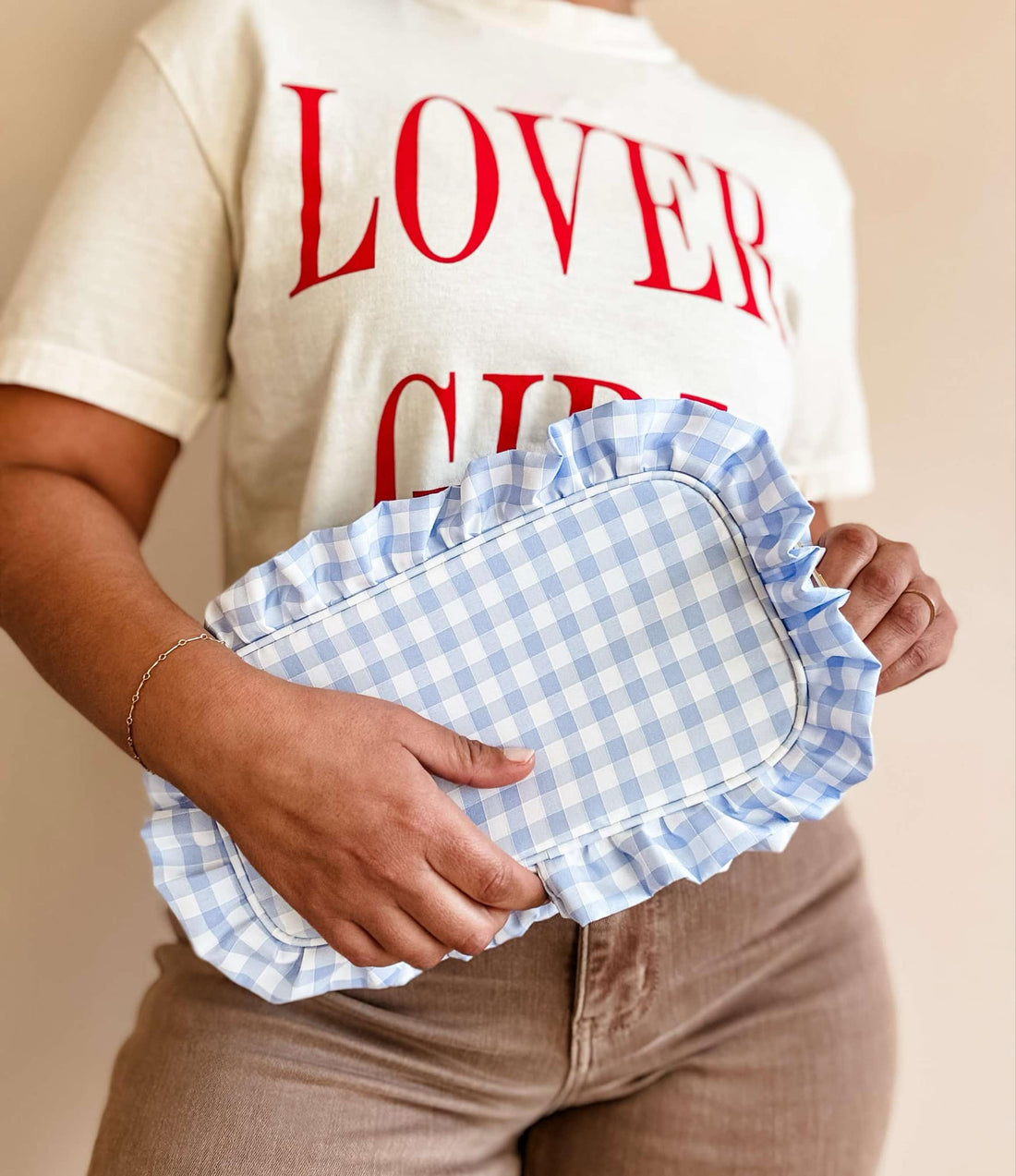 Gingham Frilly Bags