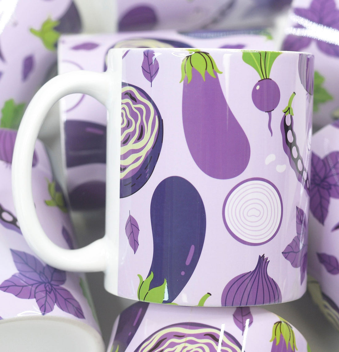 Eggplants Full Wrap Ceramic Mug