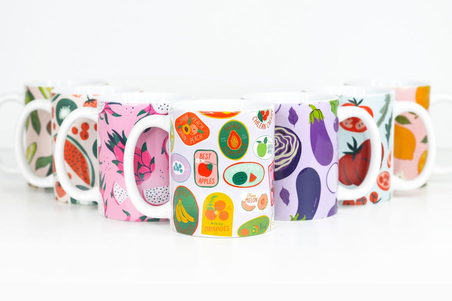 Dragon Fruit Full Wrap Ceramic Mug