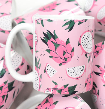 Dragon Fruit Full Wrap Ceramic Mug