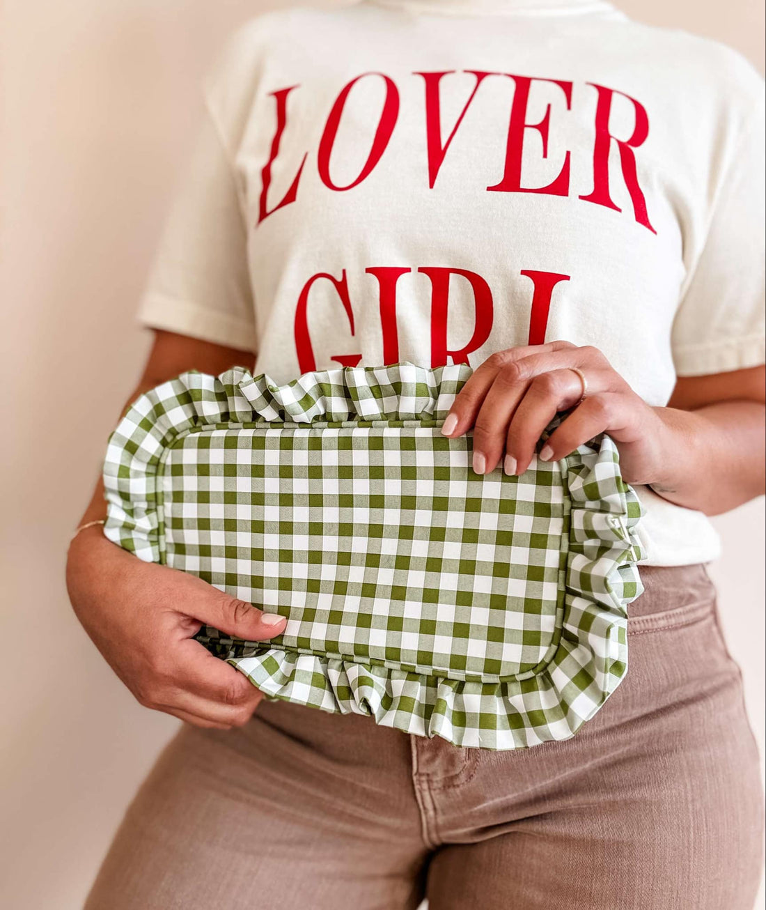 Gingham Frilly Bags