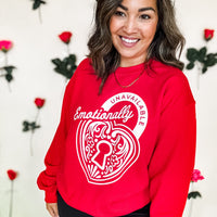 Emotionally Unavailable Red Sweatshirt