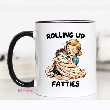 Rolling Up Fatties Coffee Cup with Black Handle